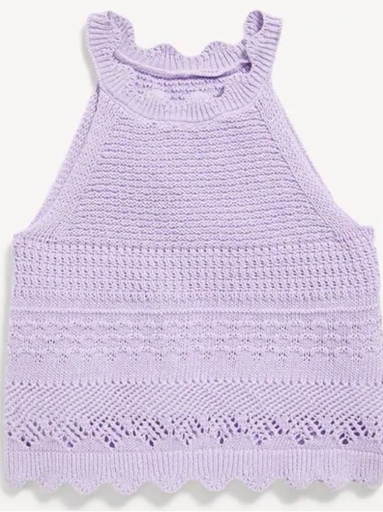 Old Navy Other - Old Navy Light Lavender Crochet Knit Halter Top girls size small (6)